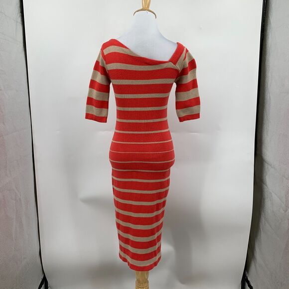 Tracy Reese Dress Women S Small Striped Asymmetric Neck Silk Blend Sweater Knit - Picture 5 of 12